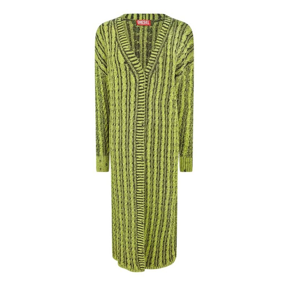 Diesel Womens/Ladies Knitted Long Length Cardigan / Green